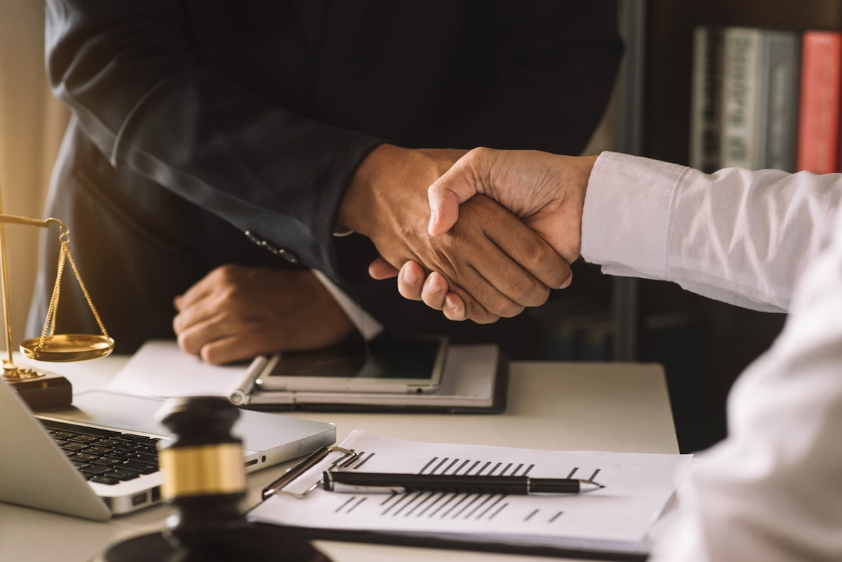 Two people shaking hands