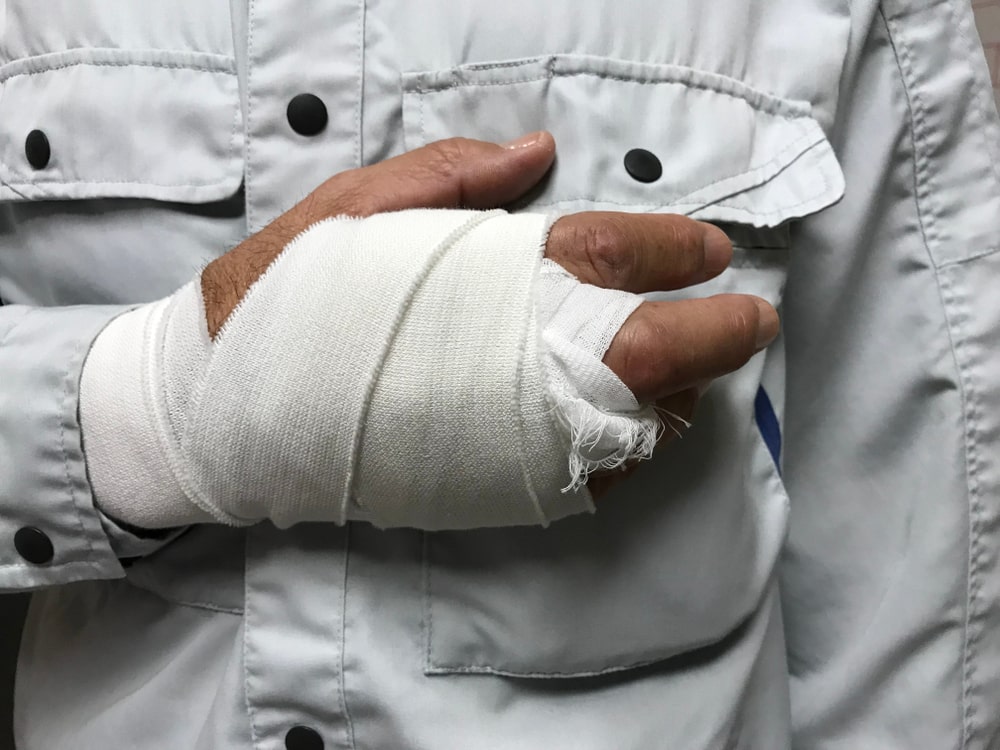 Hand Injury Hand Wrapped In Bandages