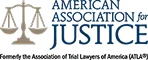 American Association for Justice logo with scales of justice